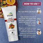 VIONI Fruit Brightening Face Wash for Glowing Skin, Hydration & Acne Control (100ml) - Image 6
