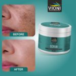 VIONI Face Scrub with Aloe Vera, Coffee Extract & Vitamins – Deep Cleansing & Skin Brightening (200gm) - Image 3