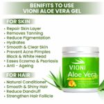 VIONI Aloe Vera Gel with Green Tea & Vitamin E – Skin & Hair Moisturizing Gel (500g) - Image 3