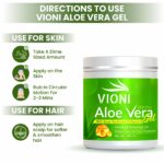 VIONI Aloe Vera Gel with Green Tea & Vitamin E – Skin & Hair Moisturizing Gel (500g) - Image 4